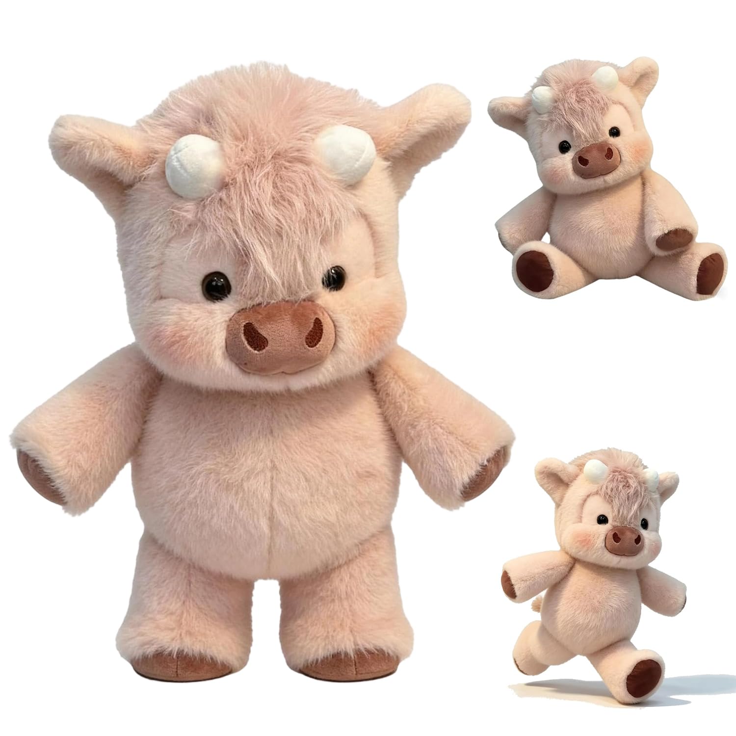 Peluche Che Corre, Peluche Di Cinghiale, Pe-luche Cinghiale Che Corre, Pe-luche Vitello Che Corre, Running Cow Plush, Mucca Morbido Pelu-che, Pelu-che Highland Cow, Regalo per Fan e Famiglia (M4)
