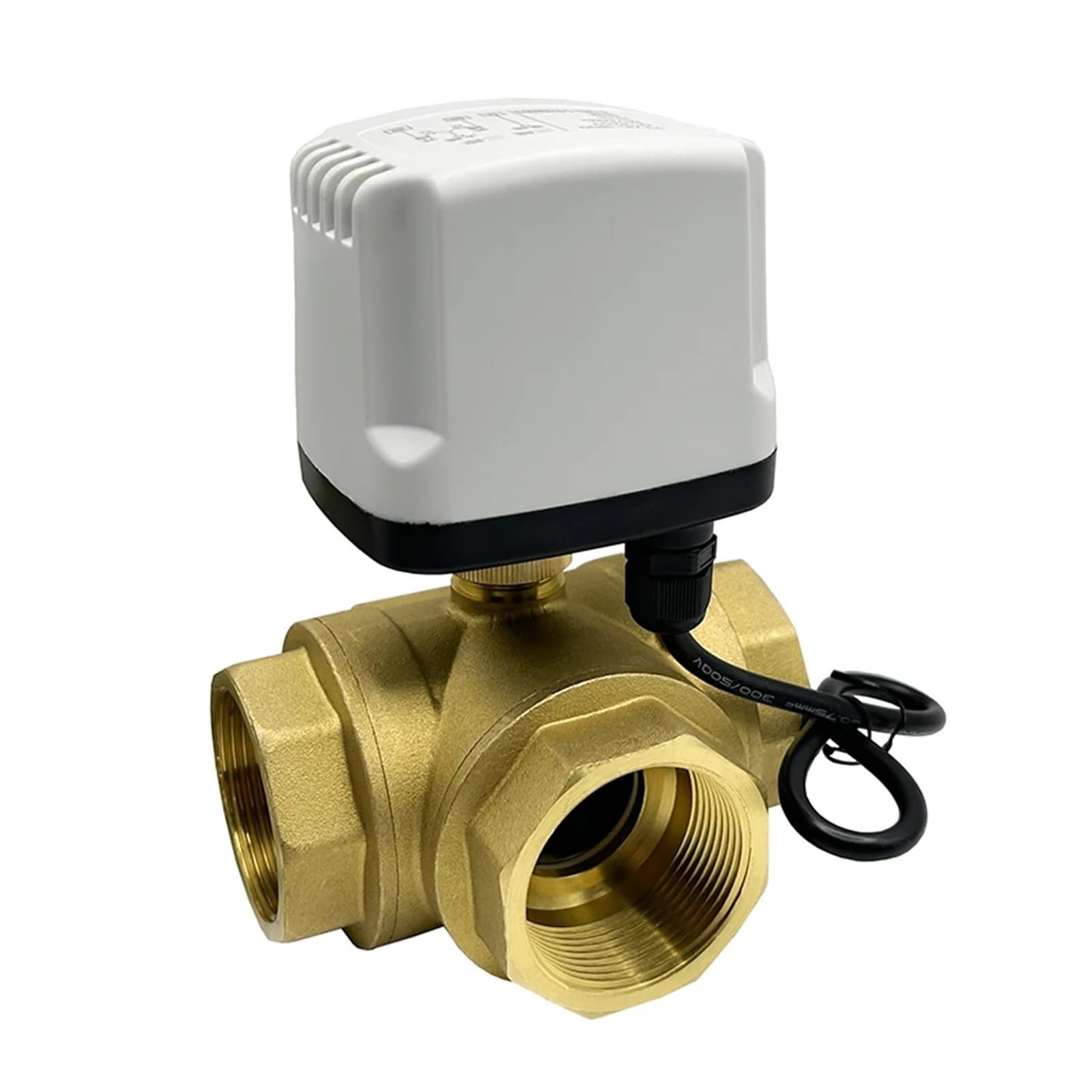 1PCS 1/2 '' 3/4 '' 1 '' 1-1/4 '' IP65 Valvola a Sfera elettrica in Ottone Impermeabile 3 Linee 2 Controllo T-Type valvola a Sfera elettrica a Tre Vie(T Type-24vdc-cr02,0.75 inch)