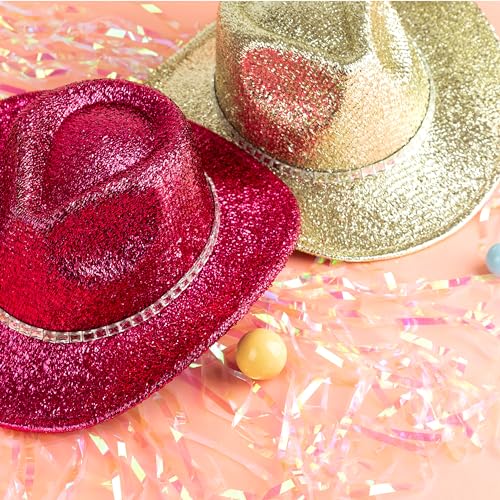 Image of Women Cowboy Hat Western Style Glitter Party Costume Hat