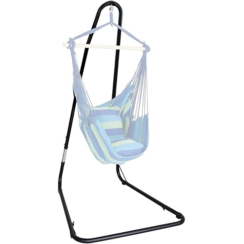 Sorbus Hammock Chair Stand for Hanging Chairs, Swings, Loungers, 330 Pound Capacity, Perfect for Indoor/Outdoor Patio, Deck, Yard (Adjustable Stand)