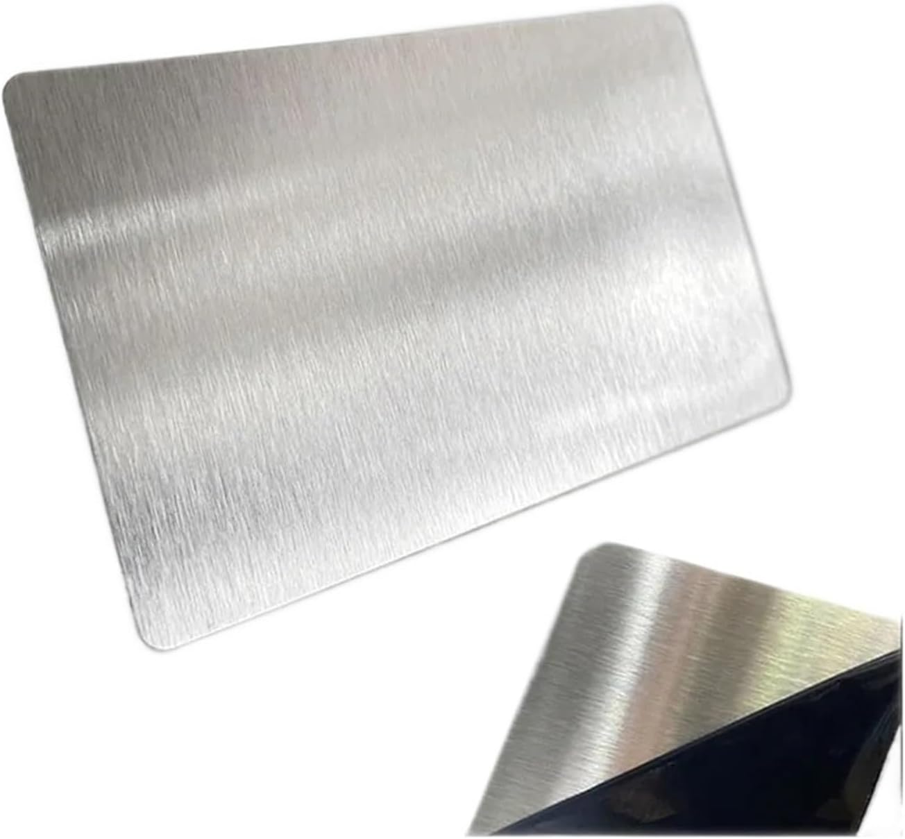 20Pcs Blank Metal Card 100x60x0.4mm Brushed 201 Stainless Steel Plate for DIY Printing Engraving(Silve,100x60x0.4mm)