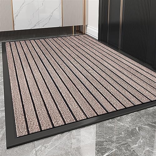 Heavyoff Felpudo de Entrada, Alfombra Exterior para Puerta, Antideslizante, Lavable para Atrapar Suciedad para Interior y Exterior Café, 120x180cm