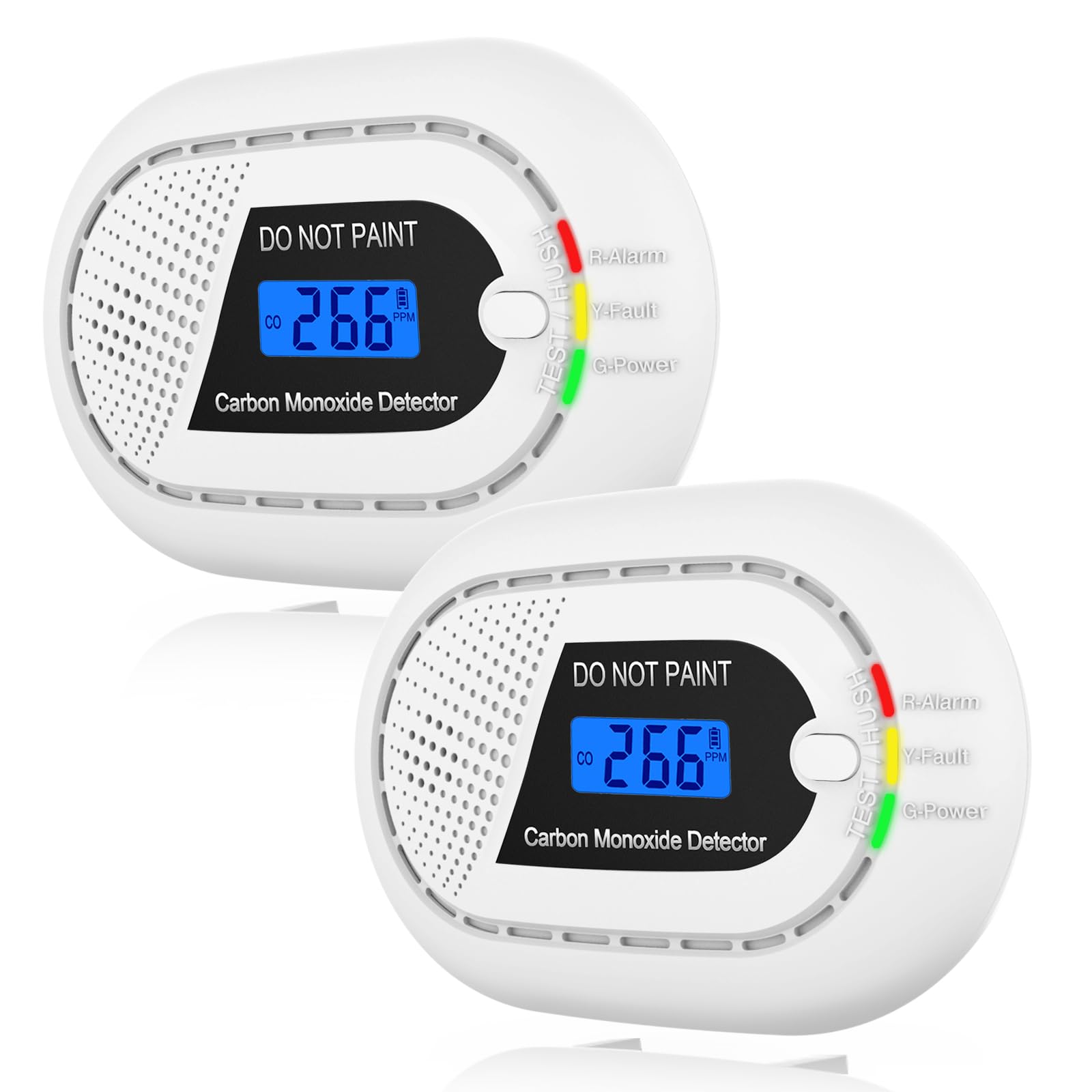 Safeliveo Rilevatore di Monossido di Carbonio con Display LCD Digitale, Batteria Integrata di 10 Anni, Sensore CO con Pulsante test, EN 50291（Non può essere utilizzato con la stazione base）