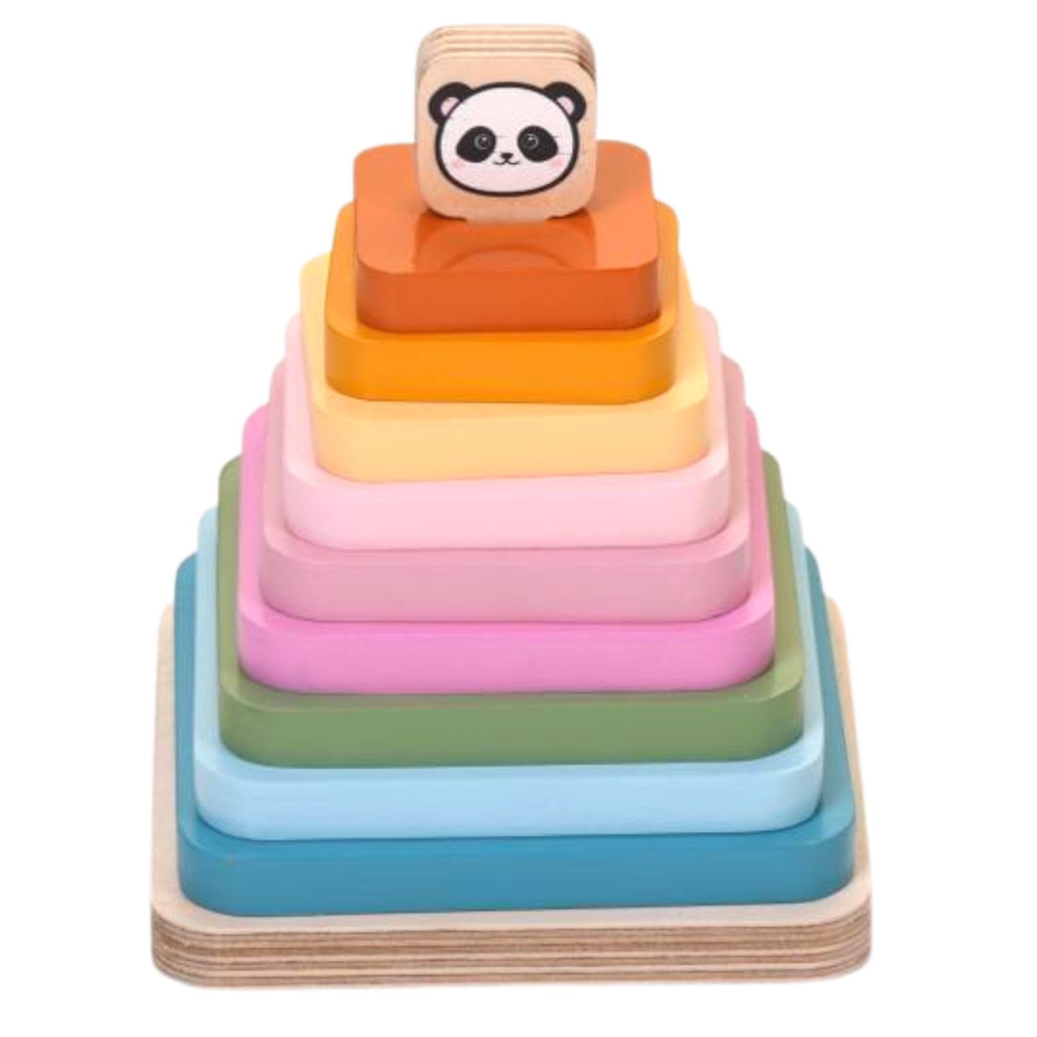 THE FUNNY MIND Rainbow Series Colorful Square Shape Wooden Stacking Tower Blocks Stacker Brain Game for Kids 3 4 5 Year Baby Activity Toys - Early Development and Learning Kids Toys (B0C7CPBXVJ) Amazon Price History, Amazon Price Tracker