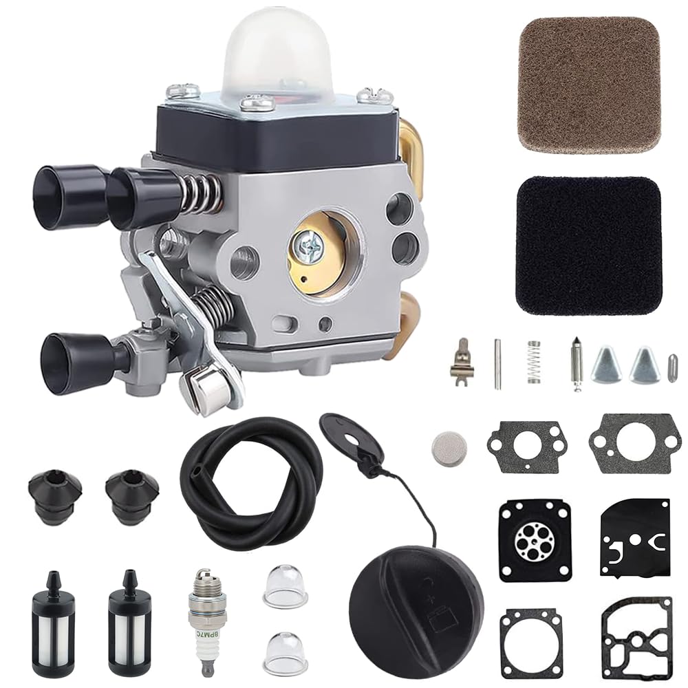 Carburador compatible con FS75 FS85 FS80 HS75 HS80 HS85 HL75 HT70 HT75 FH75 HS80 FC75 FC85 KM80 KM85 con juntas filtro de aire Bujía