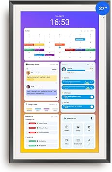 Apolosign 27-inch Digital Calendar, Smart Wall Planner with Calendar Sync, Chore Chart, Meal Planner, Install Apps & Dashboard, Electronic Touchscreen Display for Family Schedules, Dual Mode, Wall Mount Included Black
