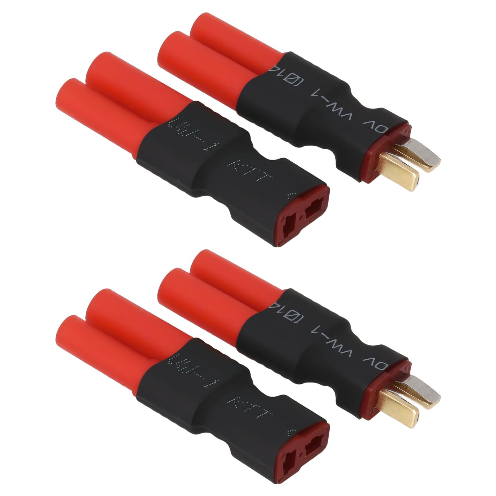 YINETTECH 4 Pcs Deans T-Plug Male and Female To 4mm Bullet Banana Connector Battery Adapter Wireless HXT Adapter for RC Car FPV Boat LiPo NiHM Battery Charger