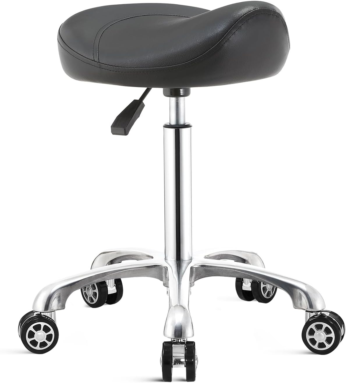 Saddle Stool Chair with Wheels,Ergonomic Swivel Rolling Height Adjustable for Salon Beauty Clinic Dentist Tattoo Home Office
