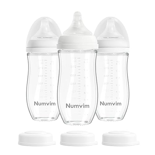 Miniatura 13 de Botellas de Vidrio Natural para Bebés con Flujo Suave y Extra Lento, Botella de Lactancia para Recién Nacidos con Pezón Anticólico para Bebés de 0