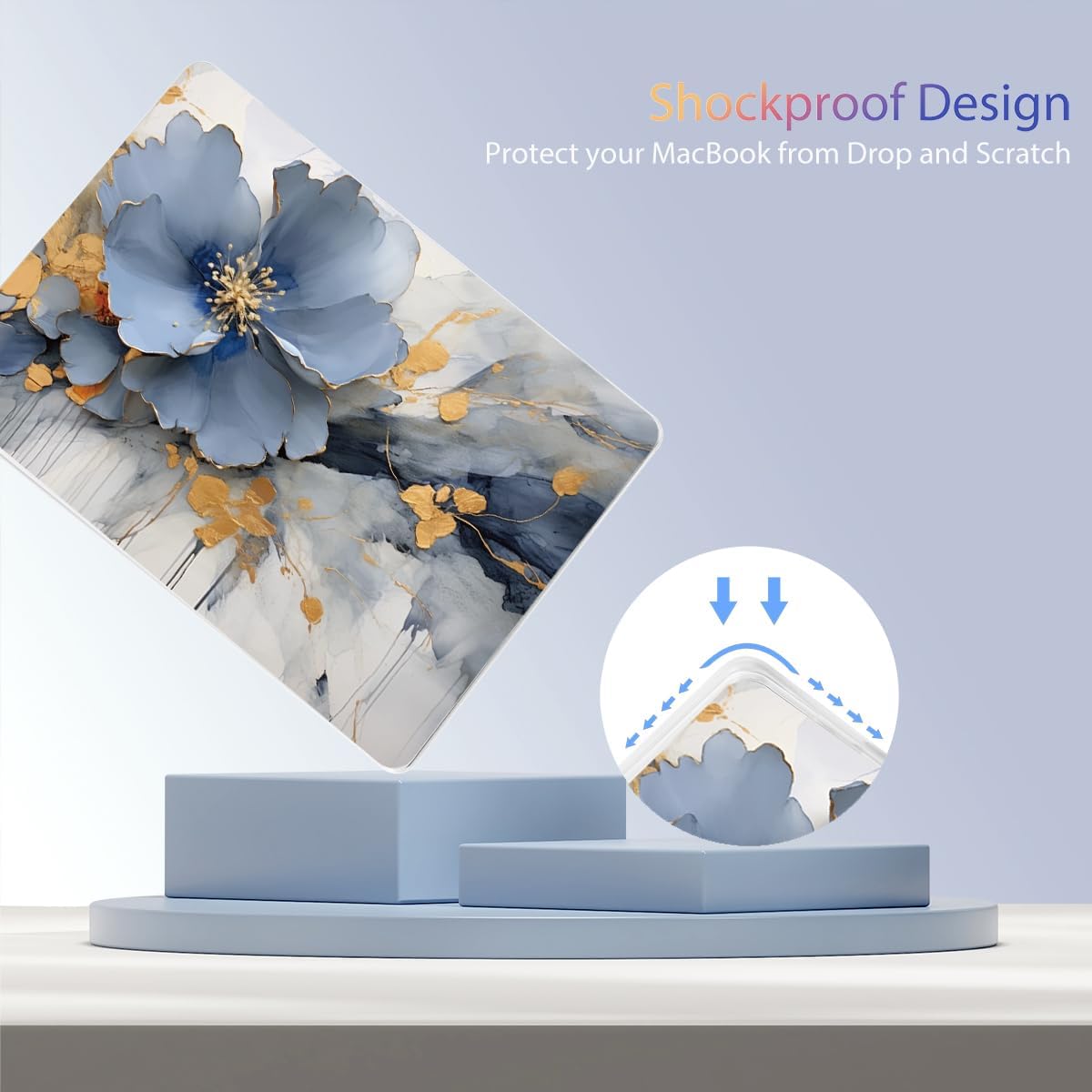 Teryeefi Compatible with A2681 A3113 A3240 MacBook Air 13.6 inch Case M2 M3 M4 Release 2022-2025,Protective Slim Cover + Keyboard Cover+OTG Adapter for 13.6 inch MacBook Air Liquid Retina, Art Florals - Image 8