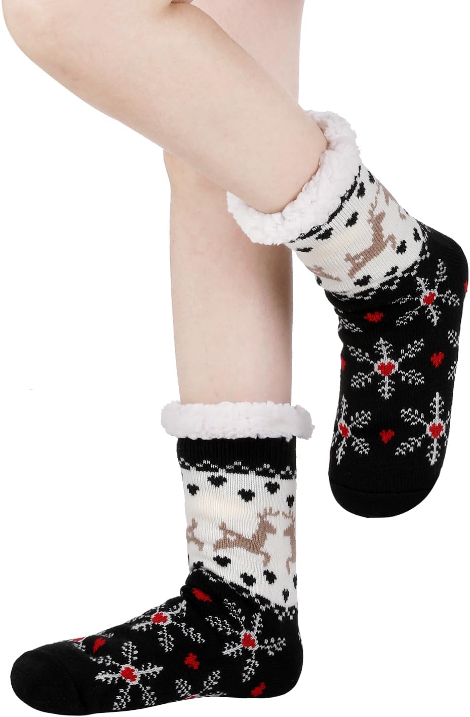 Chassic Sherpa Lined Slipper Socks for Women, Non-Slip Cozy Winter House Socks, Soft Fuzzy Socks, Christmas Gifts for Women & Ladies Stocking Stuffers - Image 2