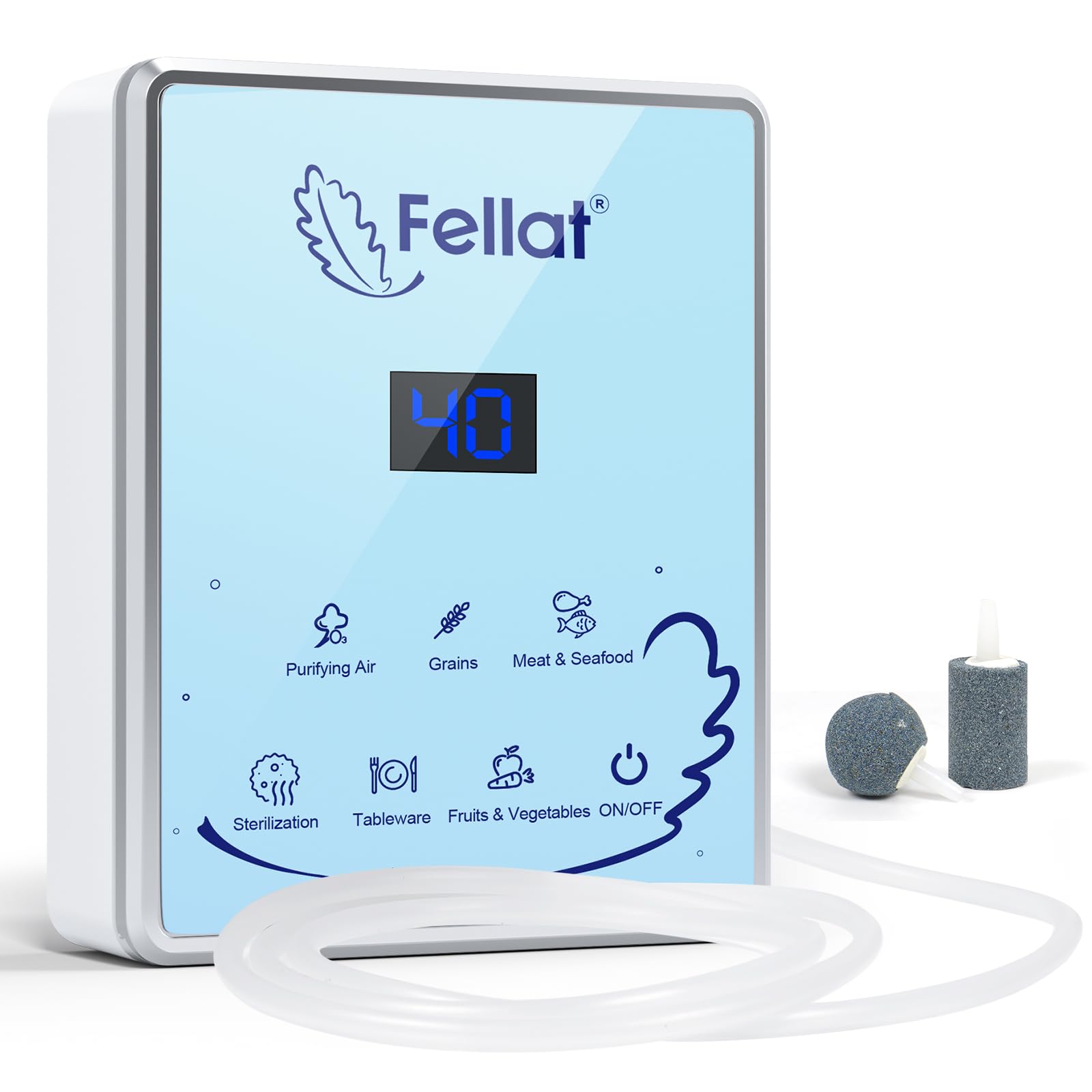FELLAT オゾン水生成器 オゾン発生器 600mg/h 脱臭機 オゾン脱臭機 家庭用空気清浄機 除菌 消臭 一台二役 水、食器、果物の洗浄 浴室 キッチン ホーム オフィス 車内 玄関最適 日本語説明書付