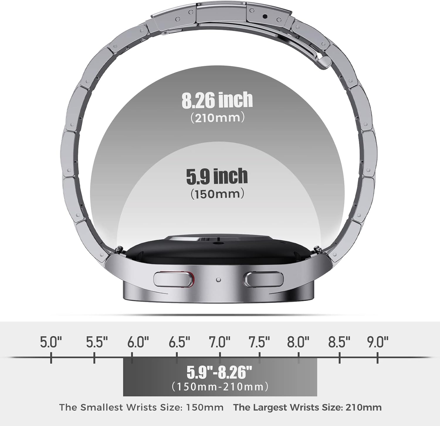 Titanium Band Compatible with Samsung Galaxy Watch 7 40mm 44mm/Galaxy Watch 6 Classic 43mm 47mm/Galaxy Watch 5 Pro 45mm/Galaxy Watch 4 Classic 46mm, No Gaps 20mm Business Titanium Watch Band