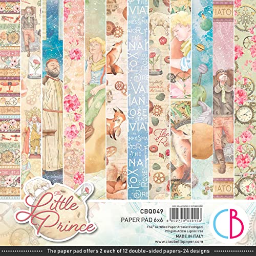 Ciao Bella The Little Prince 6"x6" Creative Paper Pad, 6x6 inches