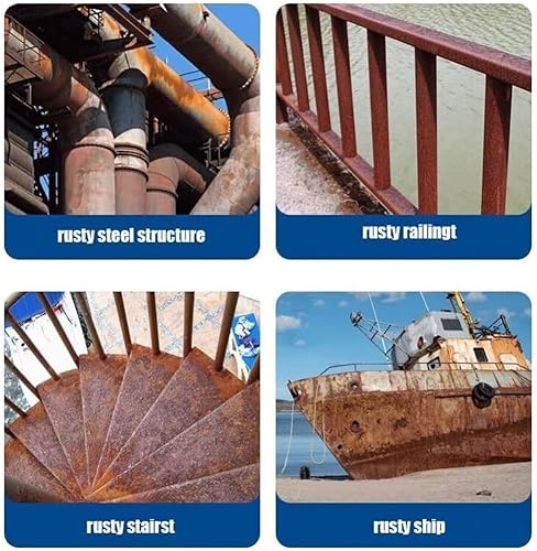 Miniatura 7 de Renovador de óxido, agente de conversión de óxido, pintura antioxidante multiusos, removedor de óxido de metal a base de agua con cepillo,