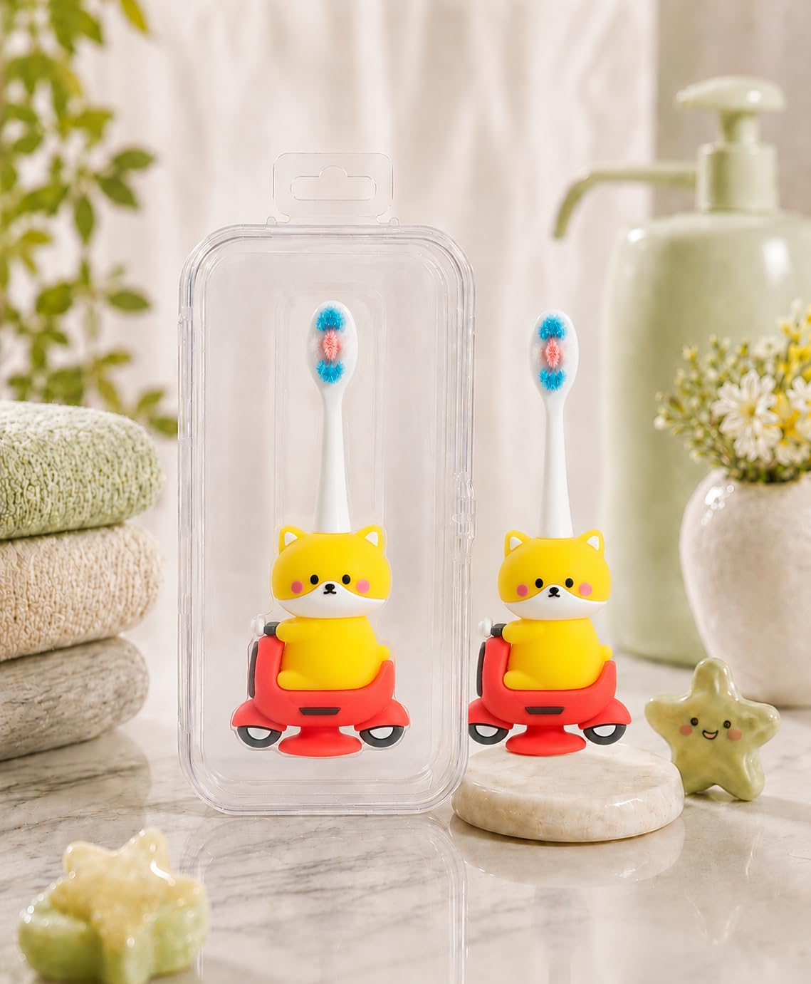 Baby to Kids Ultra Soft Silicone Bristles Training Toothbrush For Gentle and Complete Oral Cleaning 360-Degree Easy Grip Tooth Brush 1 to 7 Years BPA Free (PATTERN 2, LARGE)-image-10
