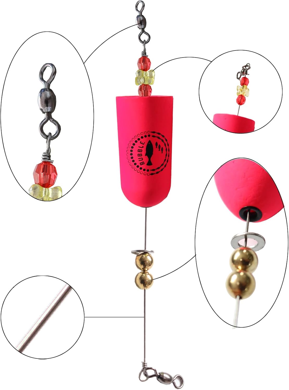 Popping Corks Floats for Saltwater Inshore Fishing Bobber 4pcs Rattle Rig Weighted Oval Popper Redfish Speckled Trout