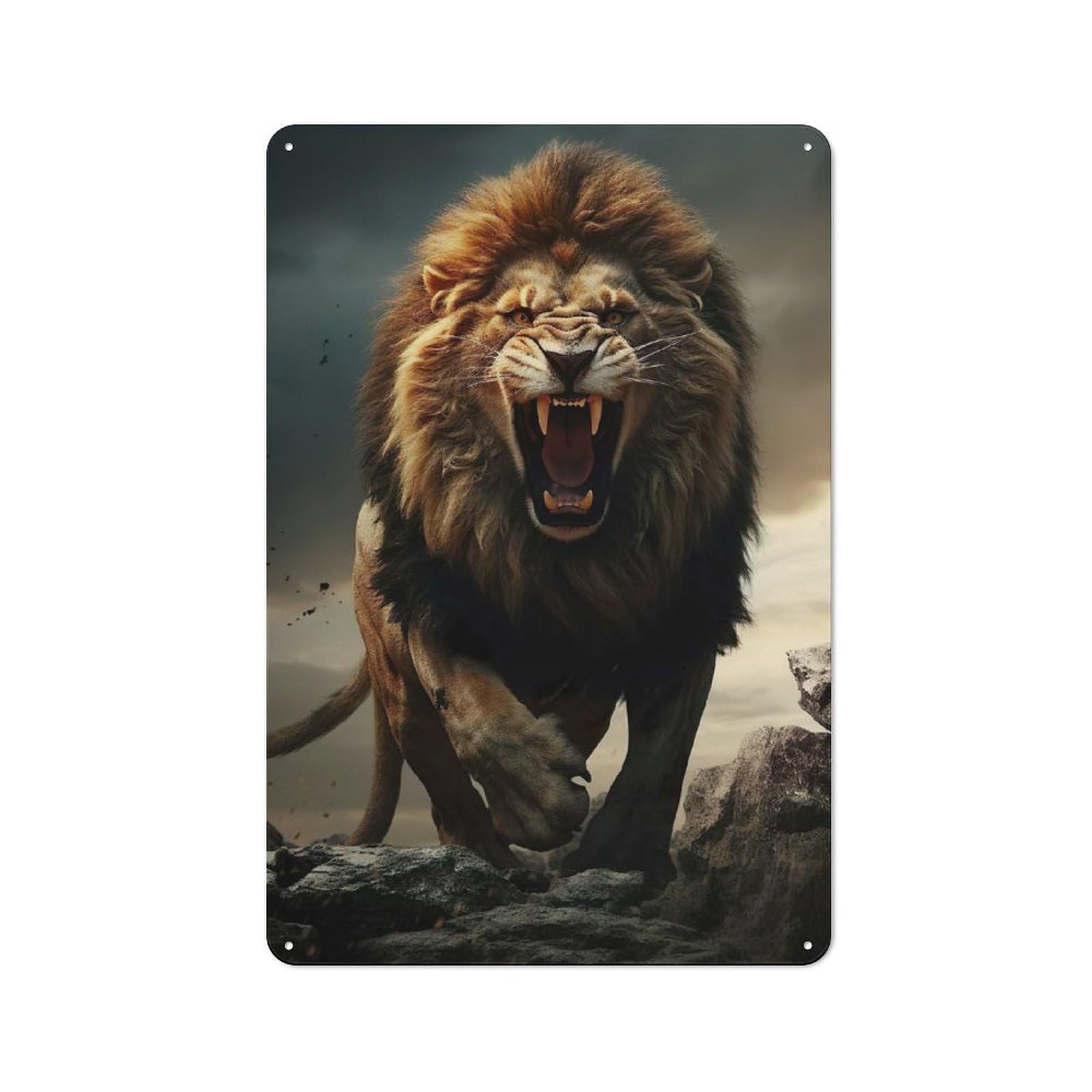 Junmoney Lion On Mountain Vintage Garden Room Metal Sign 30X20cm, Garden Room Wall Plaque For Patio Bar, Workshop, Shed Or Kitchen
