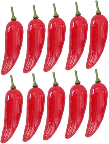 FUNOMOCYA 36 piezas de alcachofas falsas de verduras falsas rojo ají pimienta adorno mini artificial Chili DIY ornamento Chili Modelo Simulación