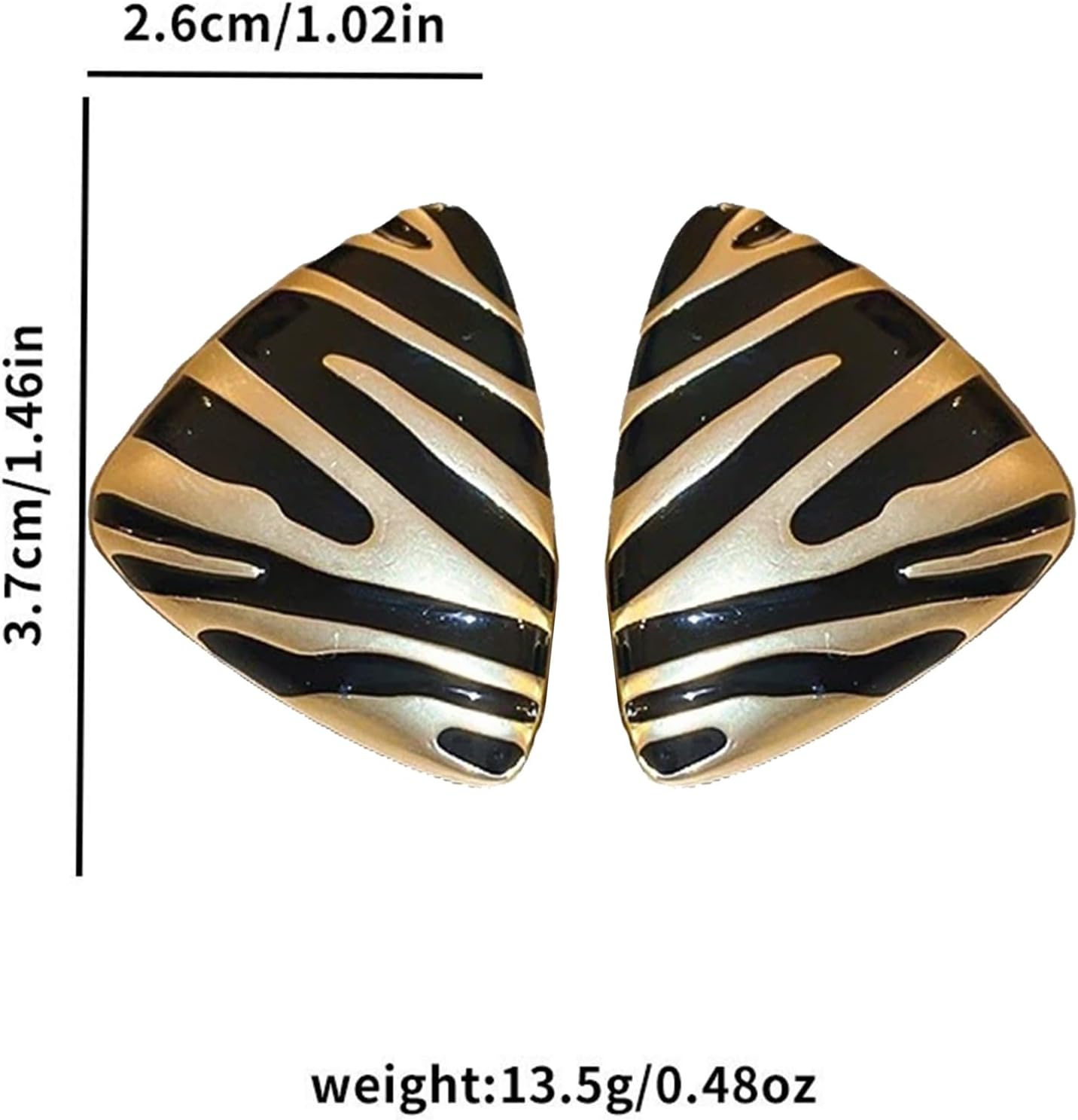 Vintage Pattern Triangle Dome Stud Earrings for Women Bohemian Geometric Zebra Pattern Earrings Statement Jewelry - Image 5