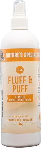 Natures Specialties Spray rehidratante para perros Fluff and Puff para mascotas elección natural para peluqueros profesionales acondicionador sin