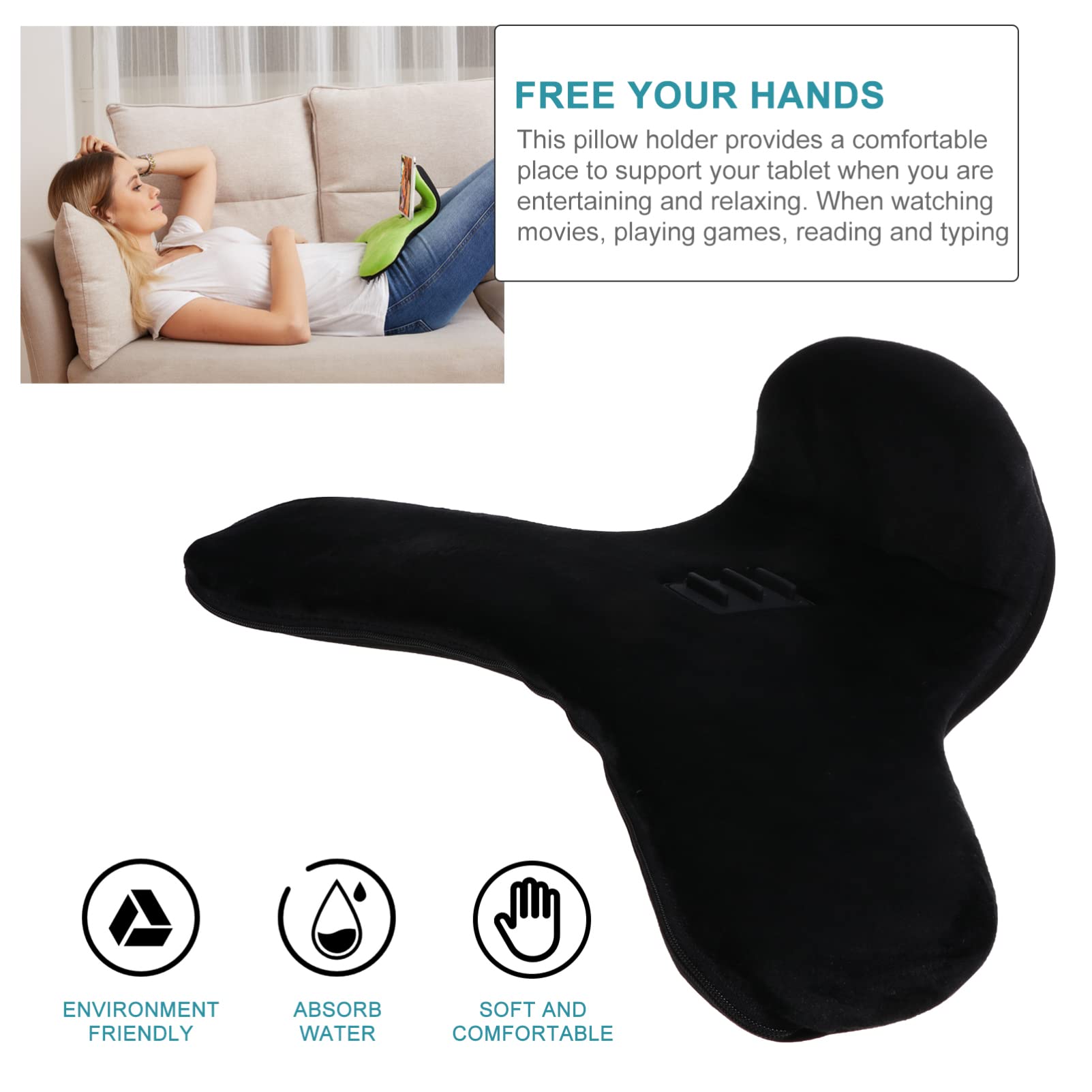 Mikikit 1pezzi Supporto per Cuscino per Telefono e Tablet Realizzato in Spugna e Polipropilene Leggero e Robusto Offre Tre Angoli di Visione per Guardare Film Giocare e Leggere