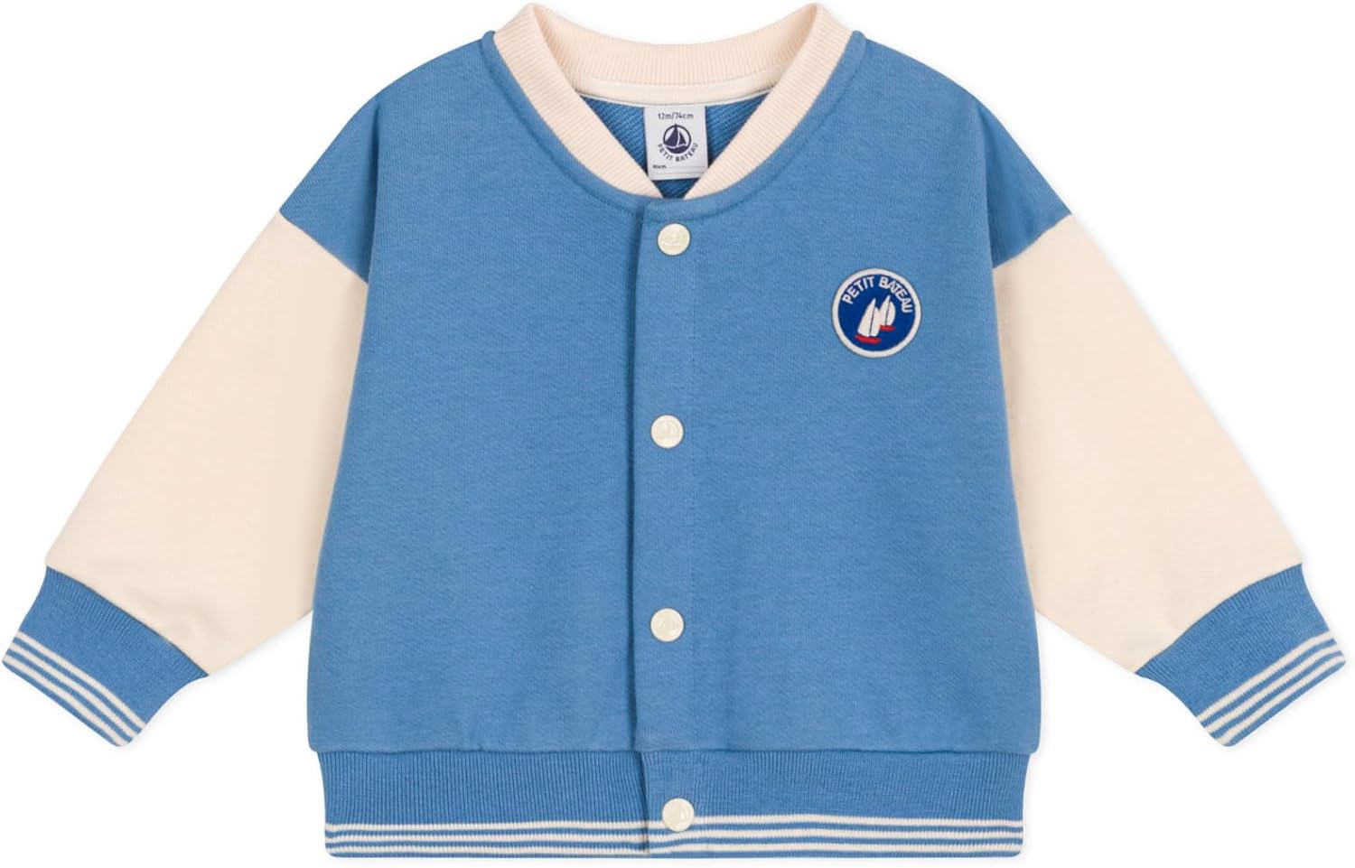 Veste teddy bébé en coton colorblock
