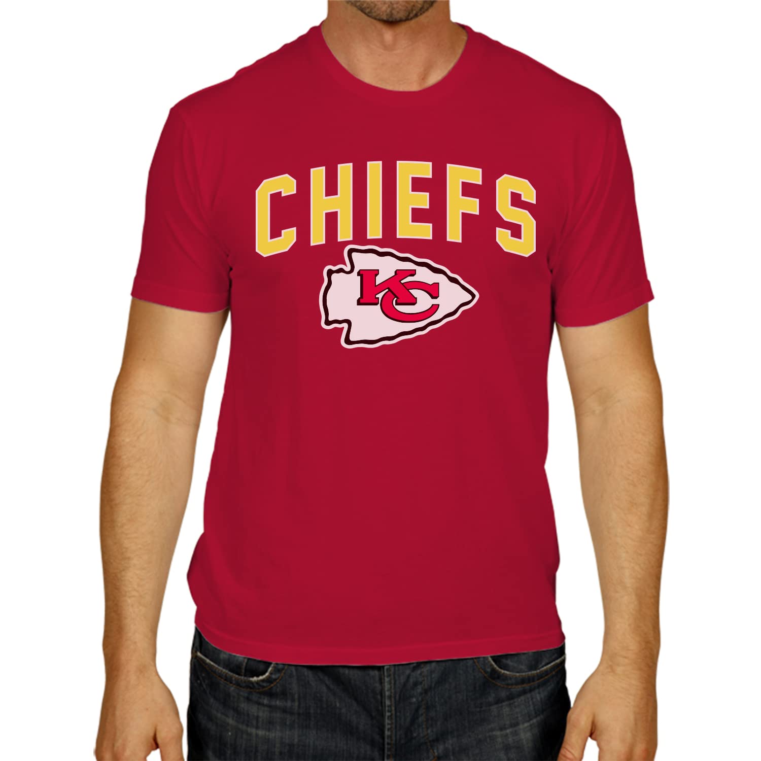 Team Fan Apparel Unisex Red Nfl Home Team Tee - Gameday Adult T-Shirt - Pro Football Cotton & Polyester Shirt, L