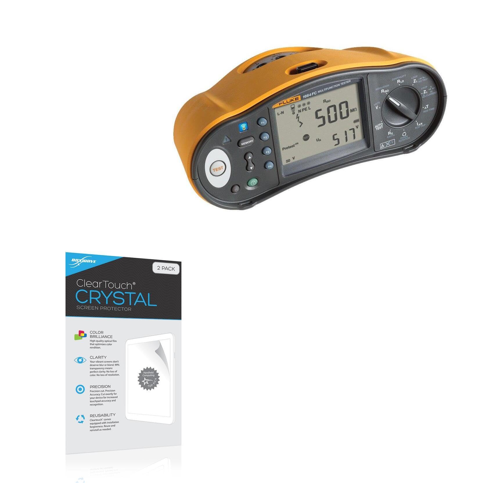 BoxWave Screen Protector Compatible with Fluke 1664 FC - ClearTouch Crystal (2-Pack), HD Film Skin - Shields from Scratches