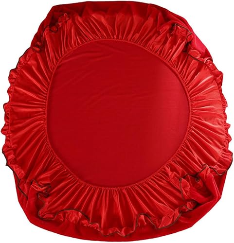 Miniatura 2 de Sábana bajera ajustable para otoñoinvierno, cálido protector de colchón de franela, antideslizante, de terciopelo cristalino, con volantes, color