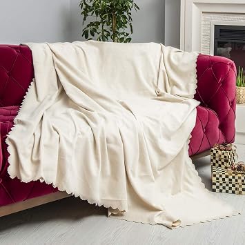 LATUDA CONCEPT Sofa Cover Chenille Anti-Slip Double Sided Sofa Bed Cover Sofa Shawl 175x215 - EKRU