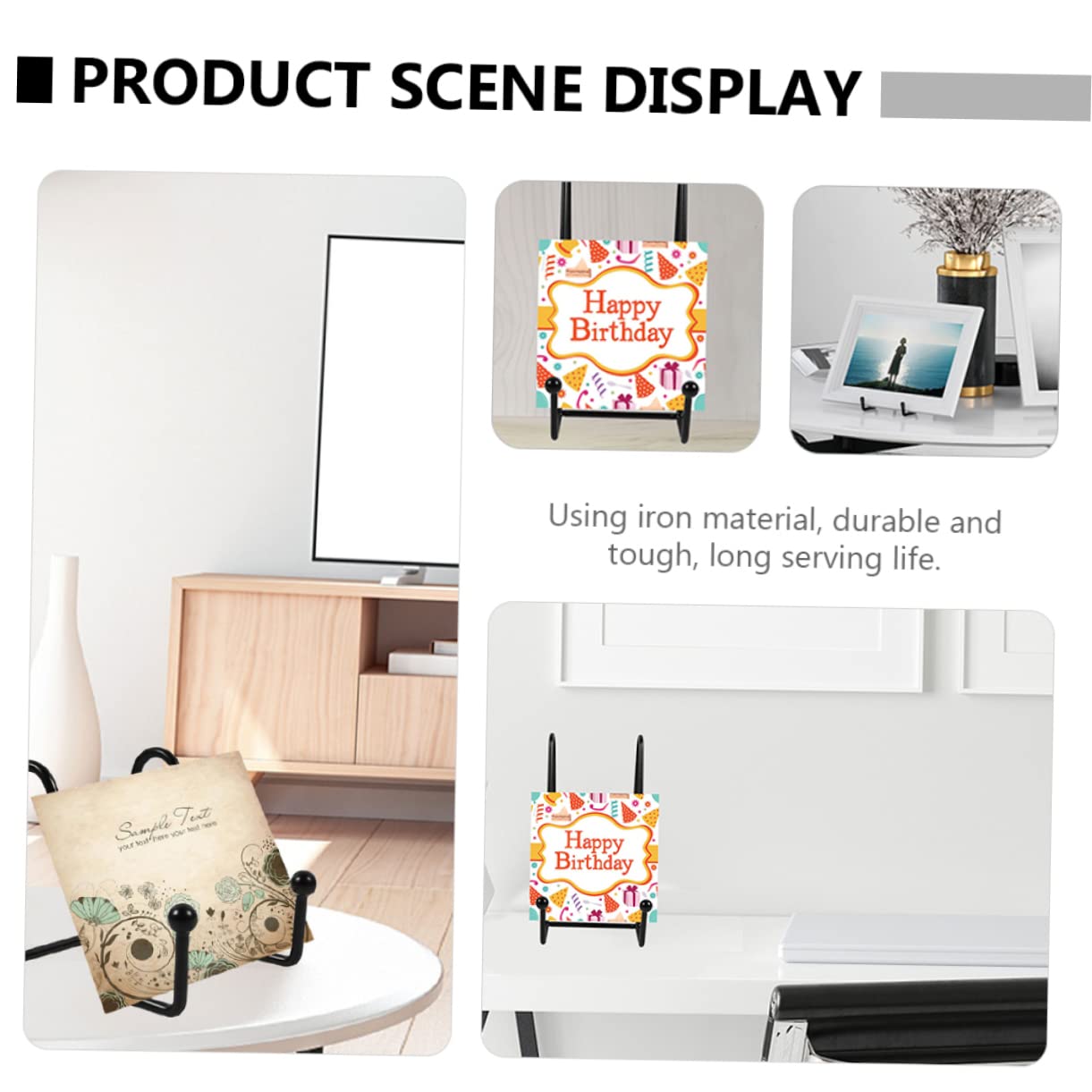 STOBAZA 4Pcs Metal Display Stands for Plates Artwork Books Iron Tabletop Organizer for Decorative Storage for Home Decor Events