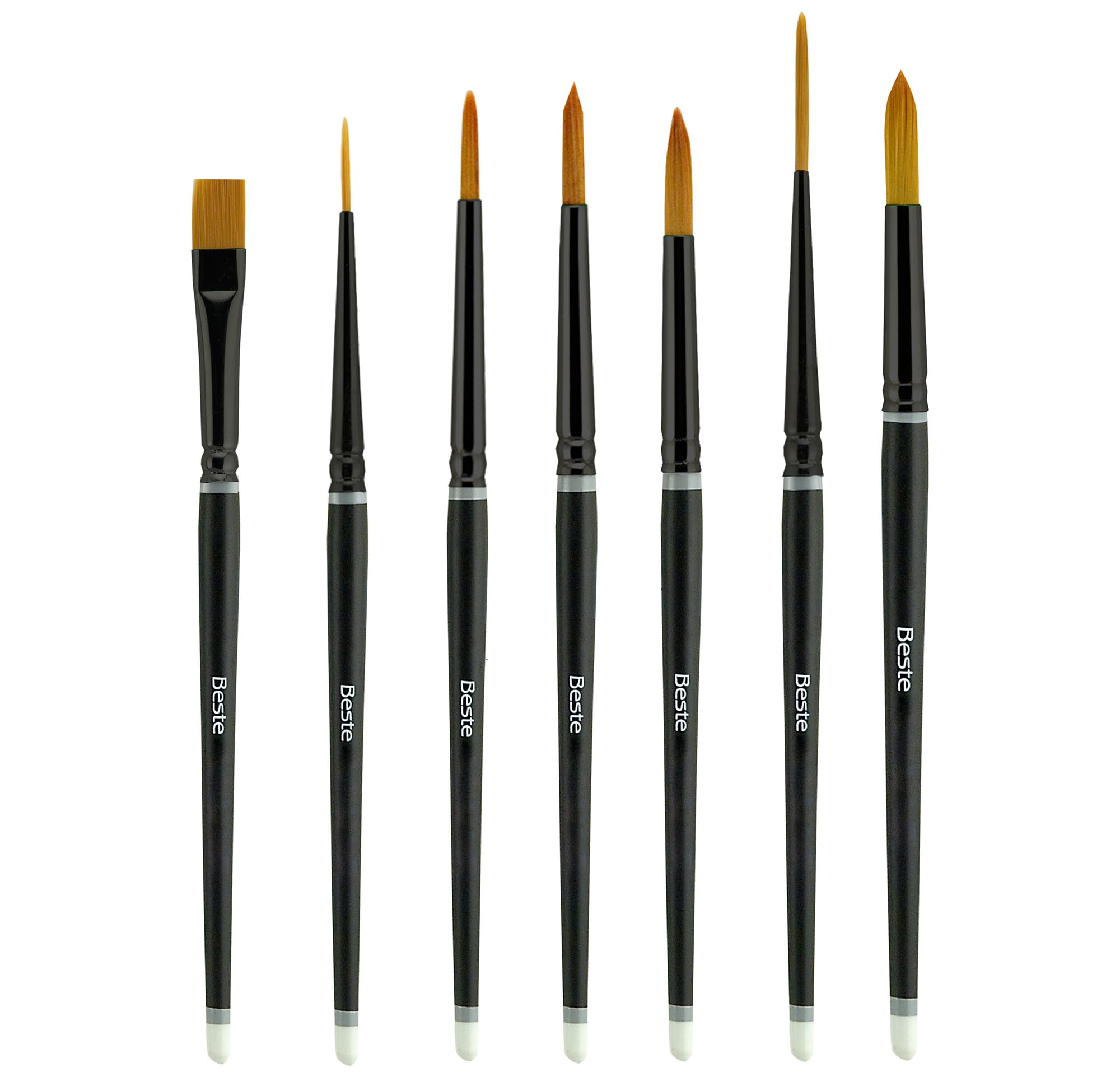 Creative Mark Best Golden Taklon Paint Brushes- Try-Me Watercolor Set of 7- Multi-Diameter Natural Bristle Watercolor Brushes- Short Handle Paint Brush For Artists, Watercolor, Acrylic Paint & Gouache - Image 5