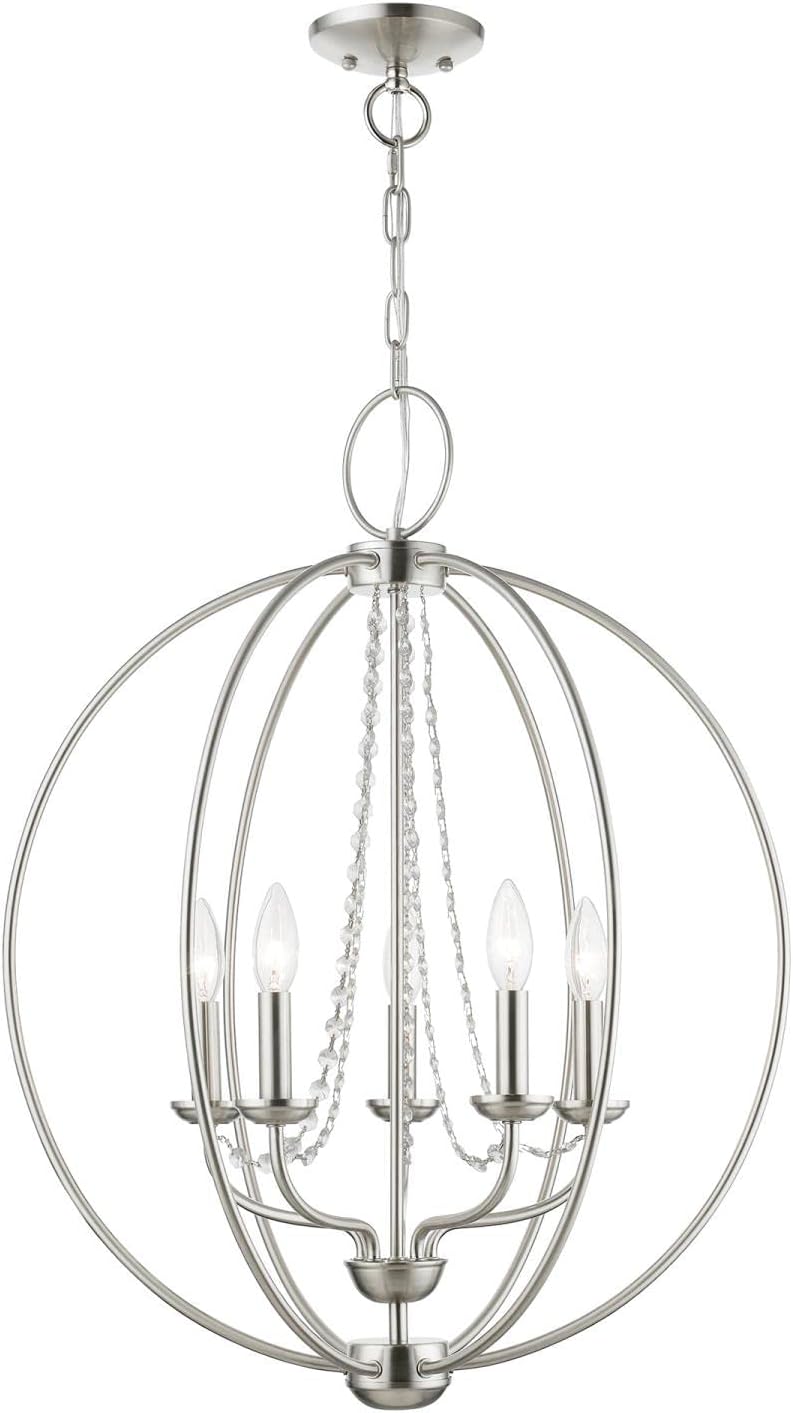 Livex Lighting, 40915-91, Arabella, Globe Chandelier, Brushed Nickel