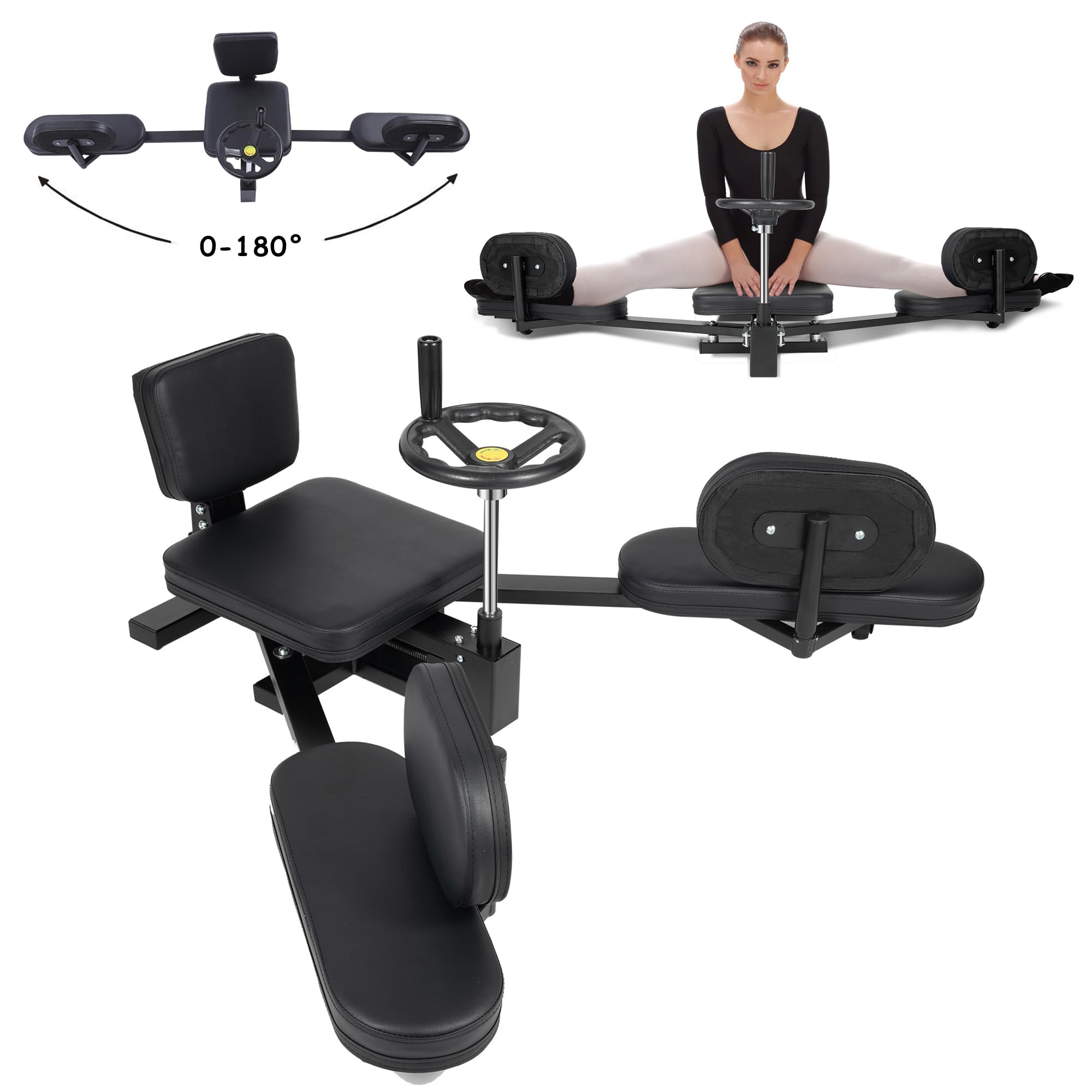 YUNLAIGOTOP Leg Stretcher, 220lbs Leg Stretcher Machine, Stretch Machine 200 Degrees Heavy Duty Split Machine for Flexibility, Hip Stretcher for Home Yoga Gym Fitness - Black
