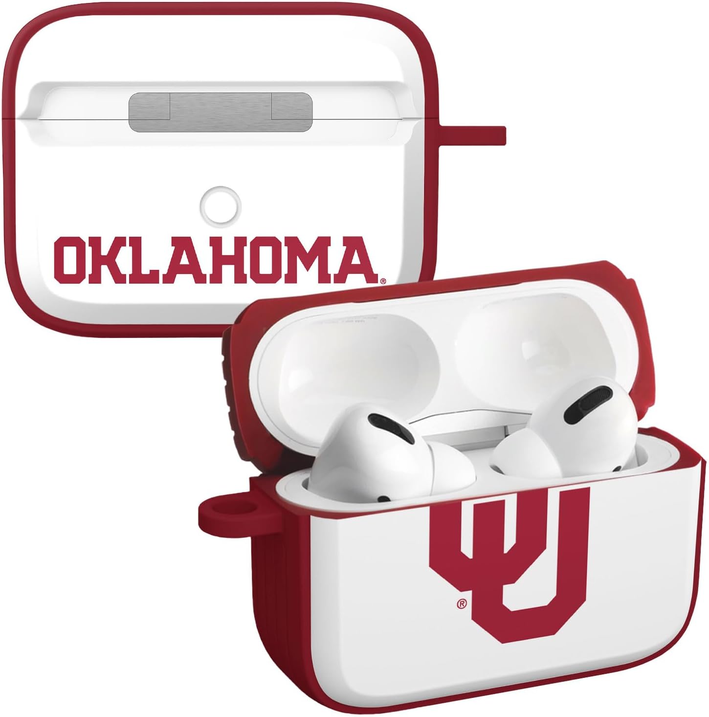 Affinity Bands Oklahoma Sooners HDX Case Cover Compatible with Apple AirPods Pro 1 & 2 (Classic Crimson)