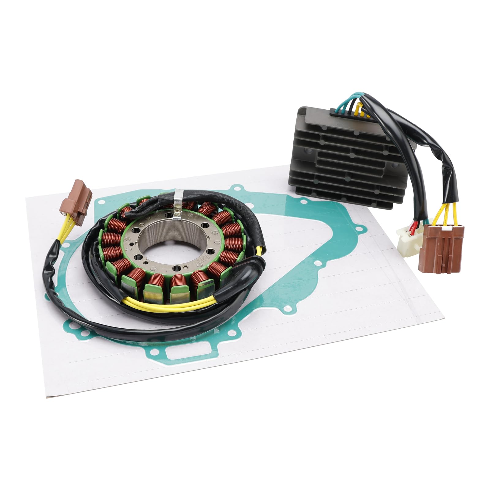 Magneto Coil Stator + Voltage Regulator + Gasket Assy Adatto per Aprilia RSV 1000 R 2004-2008 / RSV1000 Tuono 2006-2009