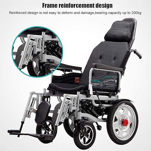 Miniatura 4 de NEOCHY Silla de ruedas portátil de moda, plegable, portátil, compacta, para la movilidad, silla de ruedas totalmente automática, reclinable, de