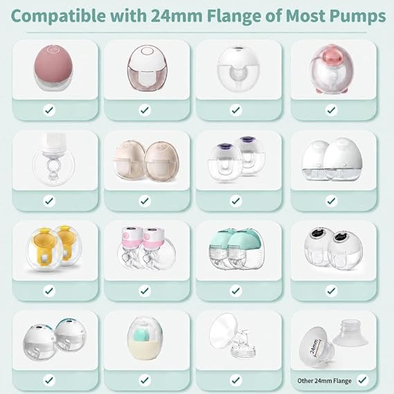 4PC Flange Insert 13mm Compatible with 24mm Flange/Shield Breast Pump