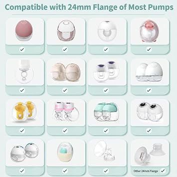 4PC Flange Insert 13mm Compatible with 24mm Flange/Shield Breast Pump