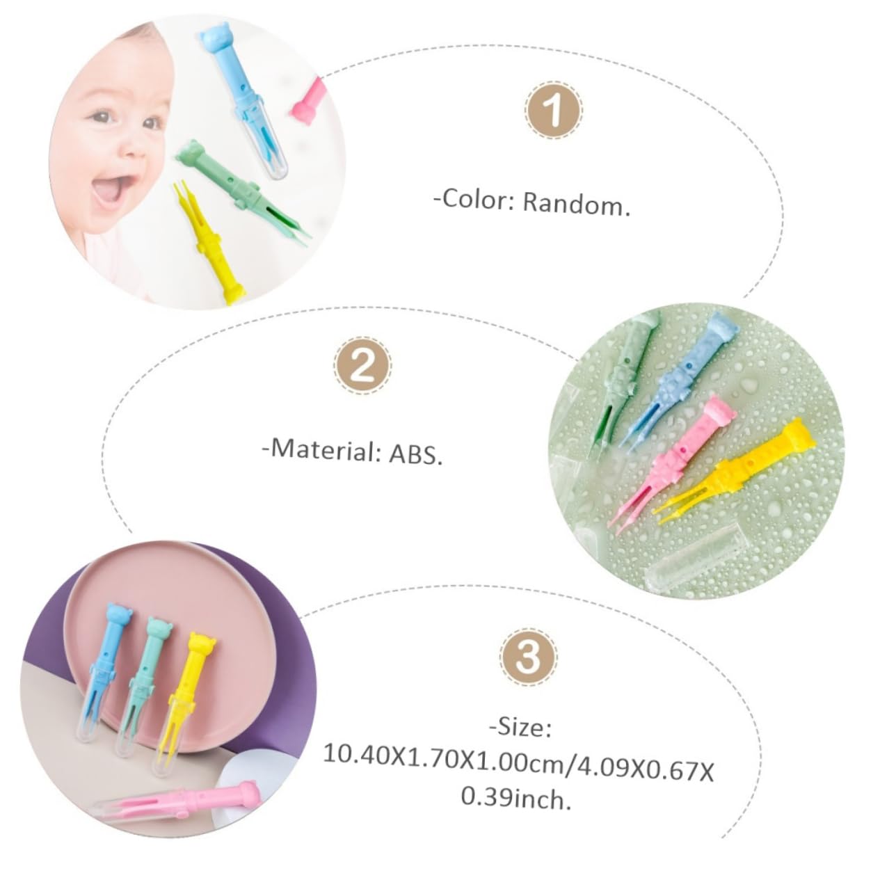 UPKOCH 24pièces Pince à Nettoyer Nez Pour Outils De Soin Corporel Nettoyage Pratique Oreilles Yeux Design Sécurisé Couleur Aléatoire