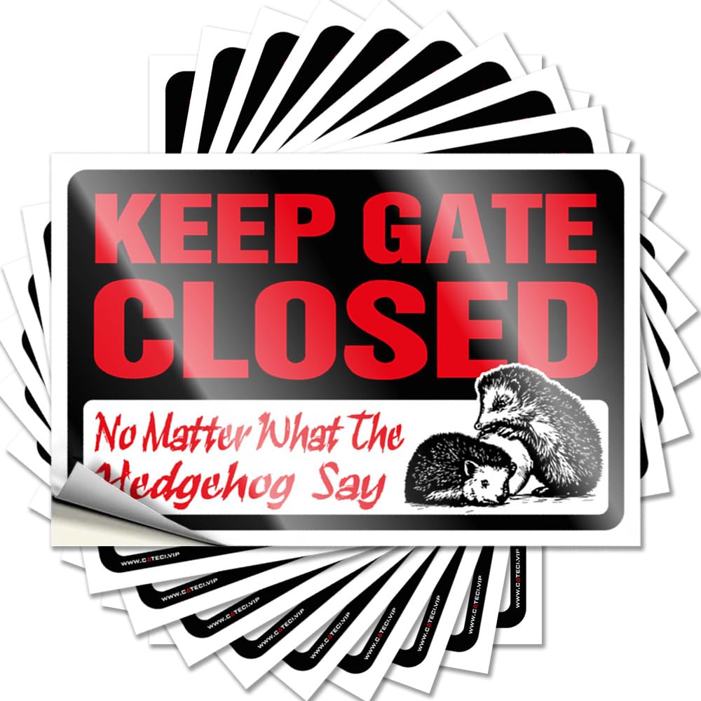 Tattoo Farm Peel and Stick - Keep Gate Closed No Matter What The Hedgehog Say Bottle Cool Waterproof Vinyl for Teen(6X9CM)