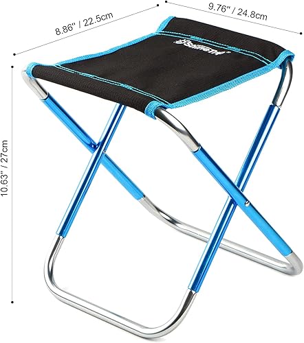 Vista 2 de UNISTRENGH Mini taburete plegable para campamento, ligero, portátil, plegable, ultraligero para exteriores, barbacoa, pesca, viajes, senderismo