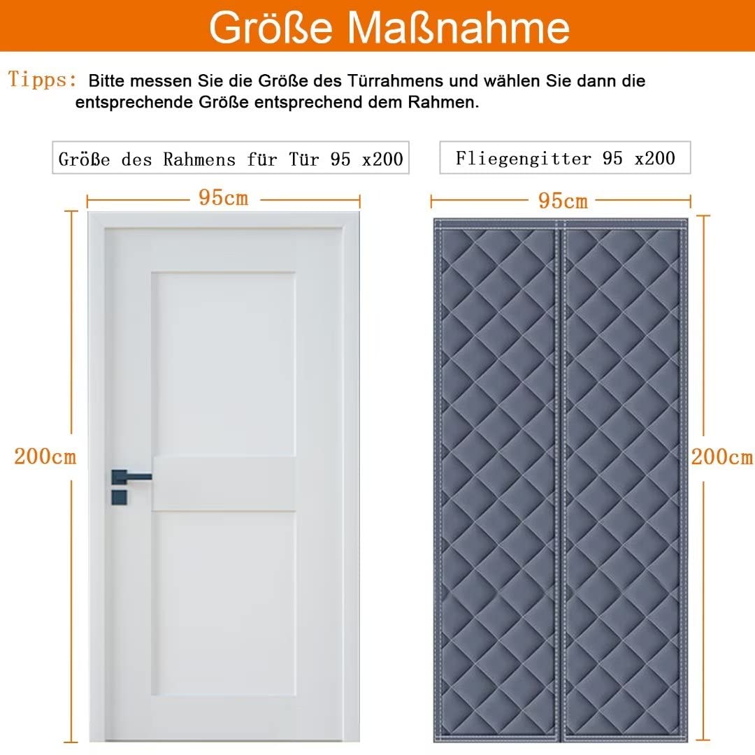 Thermisch gordijn koude bescherming voor deur, hittebescherming, geluidsisolatie, Brown-80×220cm/31×87inch