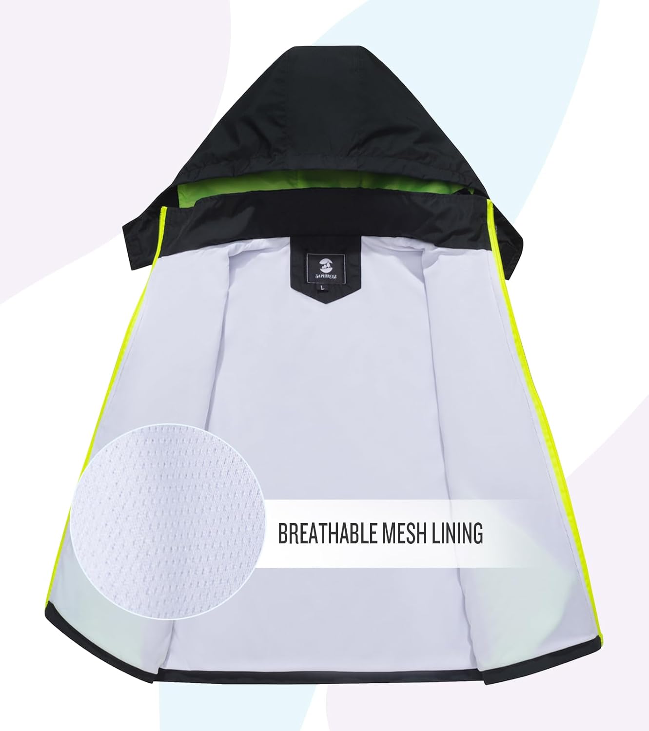 Kids Rain Jacket Waterproof Raincoat Mesh Lined Coat with Removable Hood for Boys Girls - Image 5