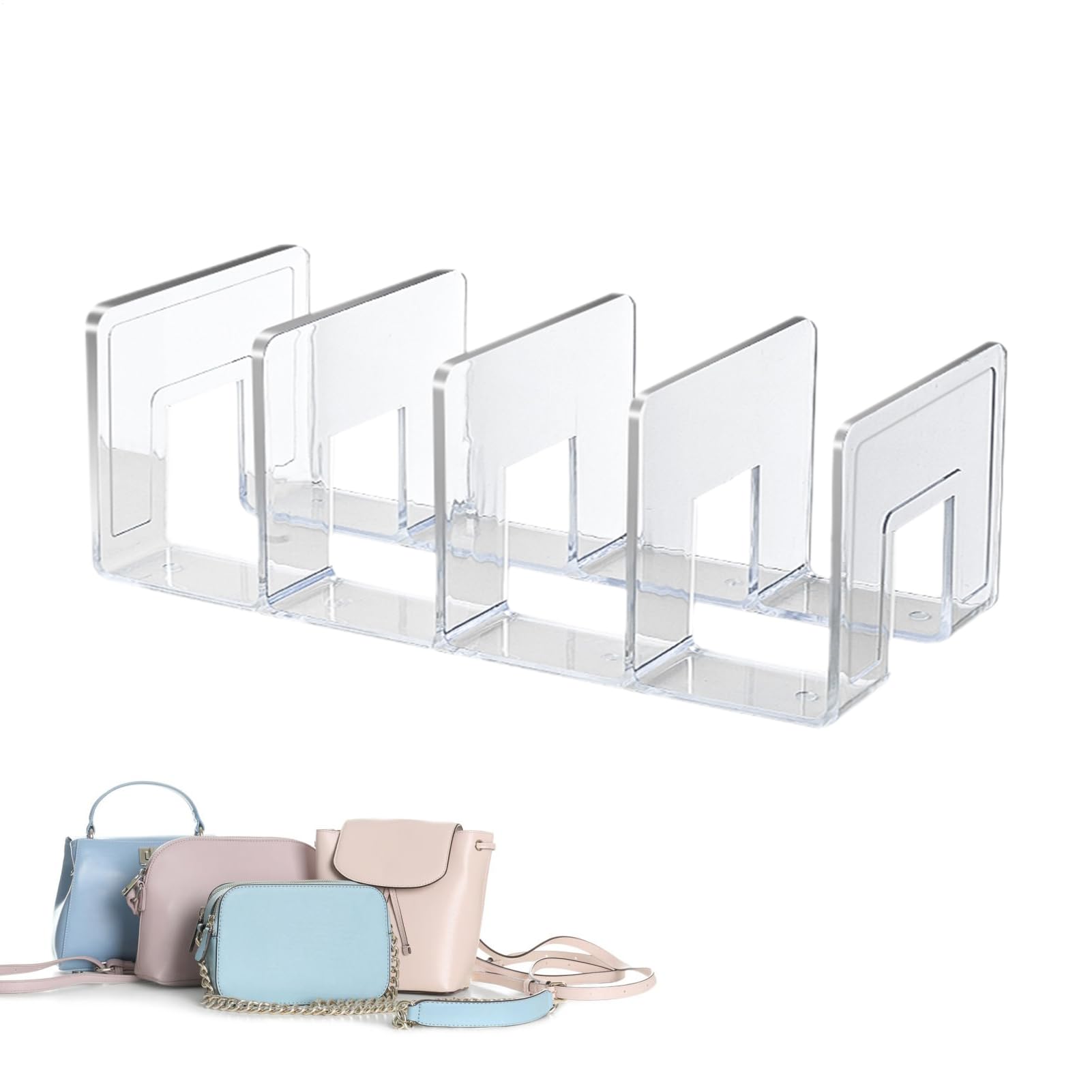 Organizer per borse per armadi, organizzatori per borse e contenitori | Divisori trasparenti per armadio a 4 slot - Divisori per frizione per di casa, la camera da , il bagno, lo stoccaggio di