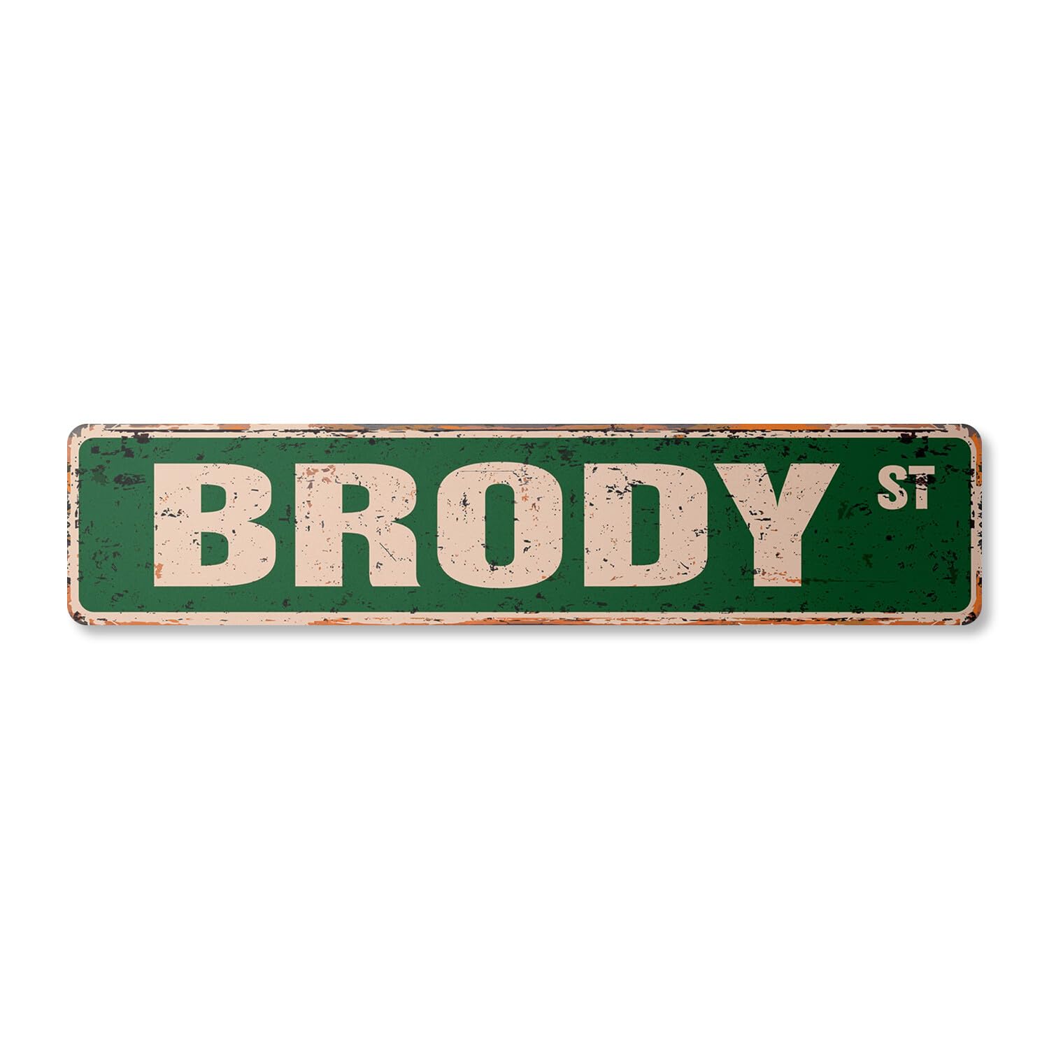 Yaasimoule Metal Brody Vintage Street Sign Childrens Name Room Sign