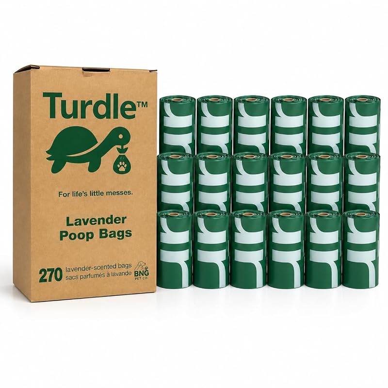 Sacos Compostáveis para Fezes de Cães Turdle com Aroma de Lavanda, Pacote com 270