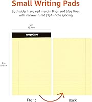 Vista 6 de Yaxa Basics Bloc de notas de escritura con rayas angostas de 50 hojas, 5 x 8 pulgadas, paquete de 12, canario