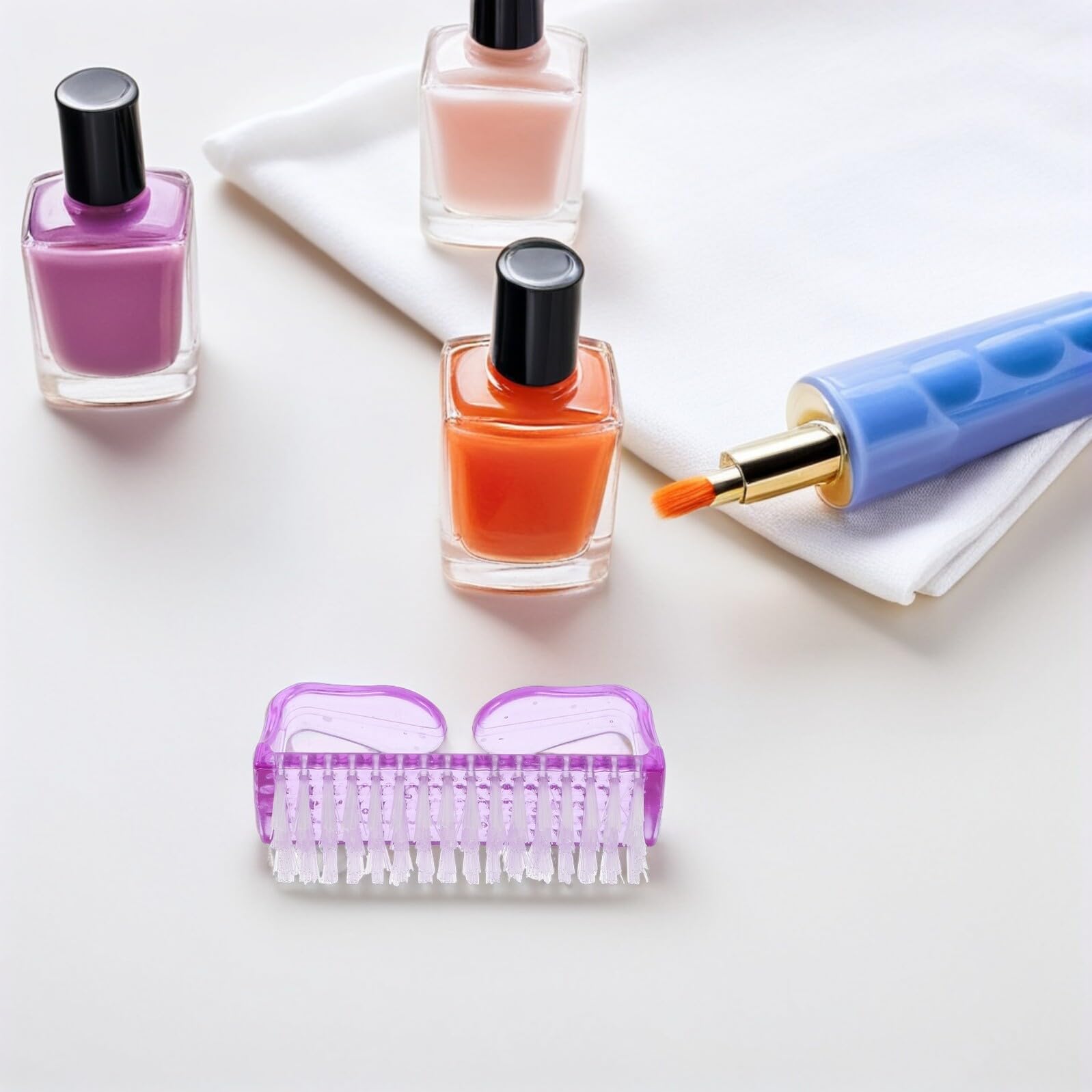 20 Cepillos para Uñas de Plástico Morados, Cepillos Suaves para Limpiar Polvo y Residuos, Tamaño Pequeño Portátil para Manicura y Pedicura Profesional y Doméstica